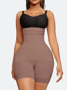 1 Count Women's Body Shaper Shorts, High Waist Shaperwear, Fajas, Tight-Fitting Panty, Slimmer Curves Briefs, Butt Lifting And Tummy Control Shapewear Bottoms, Lace Anti-Slip Strip, Perfect For Women To Wear When Going Out Or Working Out