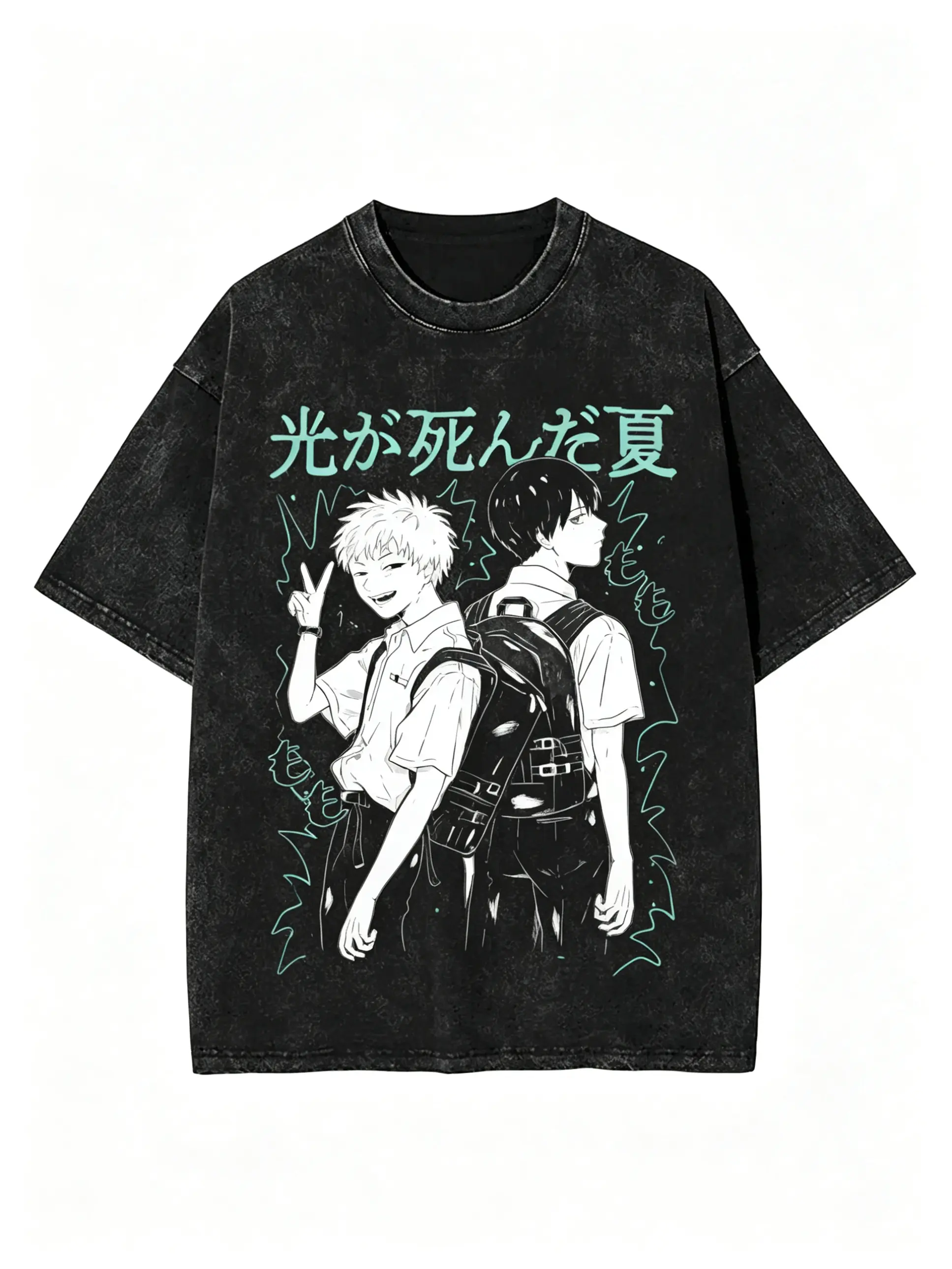 valentine shirts Washed T Shirts The Summer Hikaru Died Hip Hop Retro T-Shirts Oversize Hikaru Yoshiki Anime Streetwear Tops Tee Shirt Men Women Vintage Casual Oversized Unisex Relaxed Fit