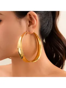 Cross-border exaggerated metal large circle earrings, European and American style, fashionable hollow-out design, personalized earrings, Statement Earrings