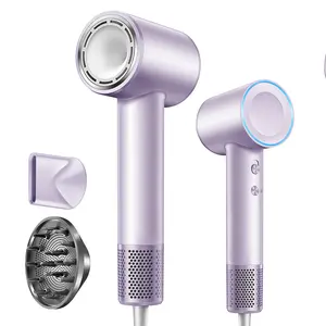 Plasma Ionic Hair Dryer & Blow Dryer, High-Speed Brushless Motor 110,000 RPM, Negative Ions for Fast Drying & Frizz Control, Low-Noise, Magnetic Nozzle & Diffuser, Portable Home/Travel