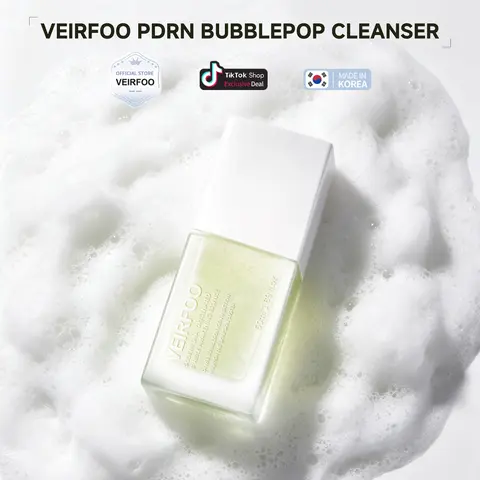 Korean Brand VEIRFOO PDRN BubblePop Cleansing 50ml*1 bottle, Gentle Foaming Formula  2-in-1 Cleanse & Remove Light Makeup