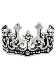 Vintage Silver Color Open Crown Ring, Perfect for Daily Wear, Ideal Gift, Stylish Accessory for Men and Women