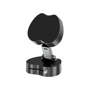 Vacuum Magnetic Car Phone Mount 360° Rotating Strong Suction Holder Dashboard Windshield Stand for iPhone All Smartphones Black ABS Aluminum Alloy