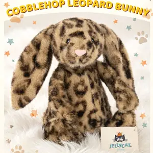 Jellycat Cobblehop Leopard Bunny Exclusive Plush Toy, Soft Bunny Doll, Birthday Gift for Her, Cute Stuffed Gift with Dust Bag, New With Tags