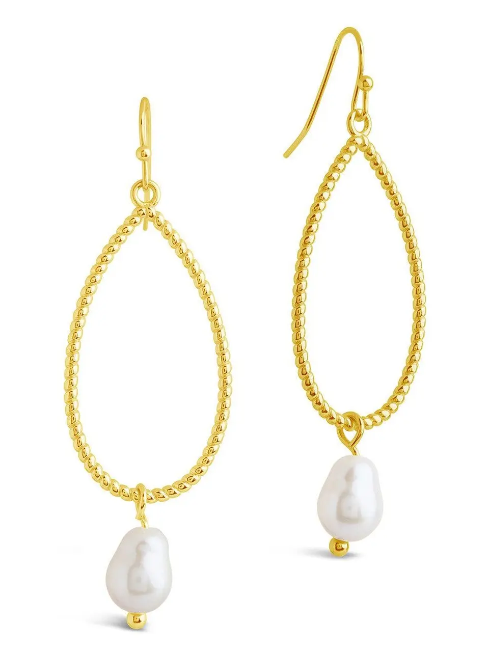 Elyse Pearl & Oval Drop Dangle Earrings