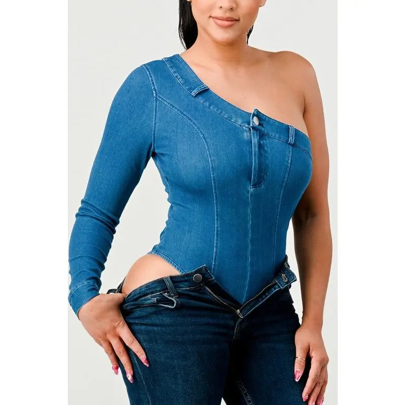 SHOW OUT DENIM BODYSUIT
