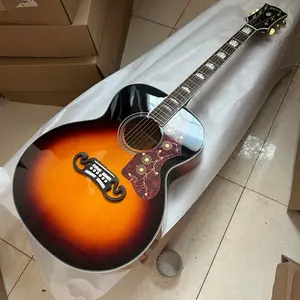 GIB-SON Sunset Color J200 Acoustic Guitar, Maple Back and Side, Rosewood Fretboard, Bone Nut, 20 Frets, Ideal for Country, Blue, Jazz