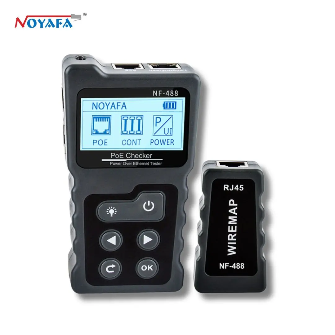 [Official] NOYAFA NF-488 Portable PoE Checker & Wired Ethernet Tester, 100% Affordable Electrical Measuring Tool for Cable Continuity Testing, Automatic AF/AT Standard Identification, Security Monitoring Installation & Maintenance