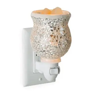 SEA GLASS PLUGGABLE TART WARMER FOR SMALL ROOM Fragrance Porcelain Switch Retro Bottle Decor Scented Perfume Aroma Freshener with Rotating Base & NP7 Warming Bulb Plug-In Wax