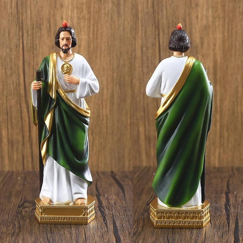 8 Inch St. Jude Statue, Religious Resin St. Jude Statue, Religious Colorful Gift St. Jude Tadeo Statue, Suitable for Religion and Worshippers Praying at Home, Collection of Decorative Statues (8.5 Inch), Christmas Gift, Black Friday