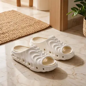 shoeslocker Men's EVA Cushion Slides Breathable Hole Design Non-Slip Beach & Casual Slippers Comfy Cozy Walking Shoes for Men - Footwear, Boy, Flipflop