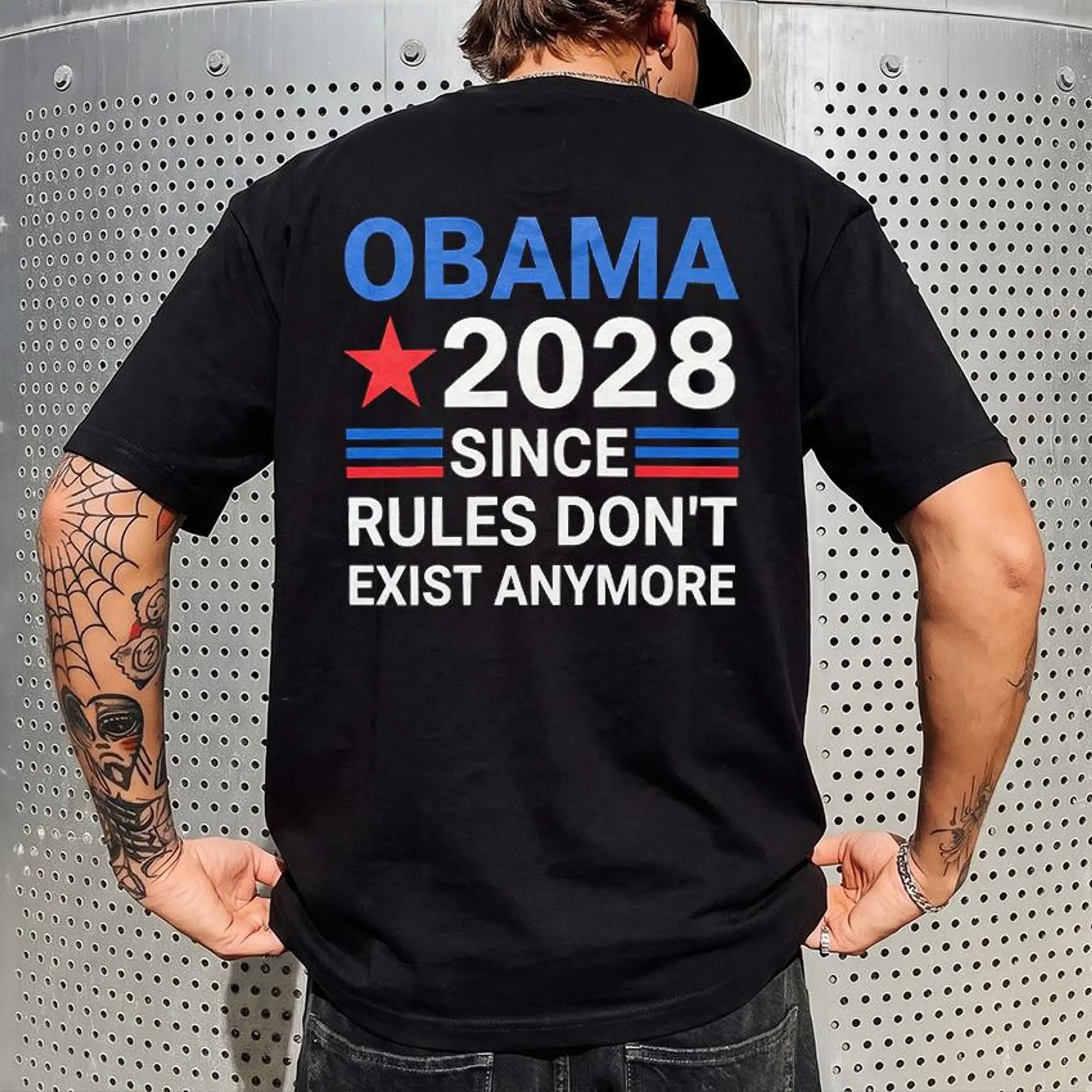 Comfort Colors Obama 2028 Since Rules Dont Exist Anymore Y2k Graphic Tee, Political Satire Democrats Unisex T-Shirt - Perfect Gift for Fans