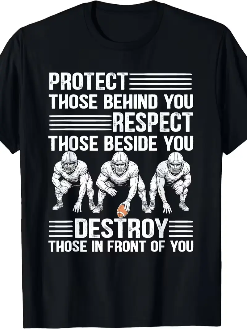 Respect Destroy Offensive Lineman Football Long Sleeve T Shirt