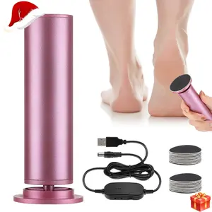 USB Electric Foot Callus Remover, Remove Heel Dead Skin, 360 Degree Rotation, Stepless Variable Speed, Pedicure Tool, Includes 20 Sandpaper Sheets Foot Care Device
