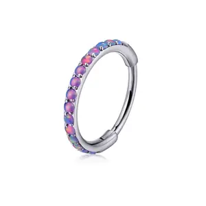 Micro Opal Hinged Nose Hoop |   20g