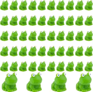 50pcs Resin Mini Frogs, Green Miniature Tiny Frog Figurines Cute Frog Decor