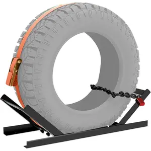 Semi-Truck Spare Tire Carrier with Ratchet Strap Chain Truck Tire Storage Rack Portable Adjustable Tire Secure Holder