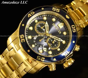 BRAND NEW Invicta Mens Pro Diver Scuba Chronograph Stainless Steel Blue Dial Watch !! 0073