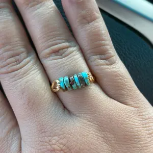 Handmade Genuine turquoise heishi ring