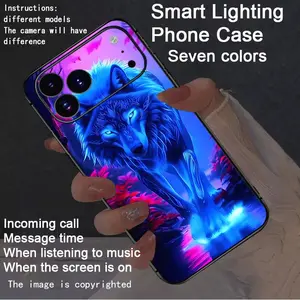 Colorful Intelligent Voice Controlled Luminous Phone Case, Cover Compatible For iPhone17Air/17Pro/17promax/16promax/15promax/14promax/13promax/12promax/11promax - Luminous Technology, Ele