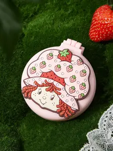 Strawberry Shortcake X SHEIN Cartoon Character & Strawberry Pattern Foldable Compact Mirror, Valentine's Day