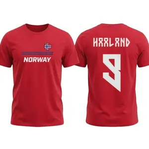 Erling Haaland #9 Shirt, Norwegian soccer player, Erling Haaland Shirt,Norway Flag Game Day Shirt L