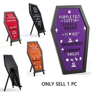 3-color optional felt message board, Gothic-style message board with interchangeable white letters and emoticons, wooden frame, suitable for announcements, milestone records, office decoration and more