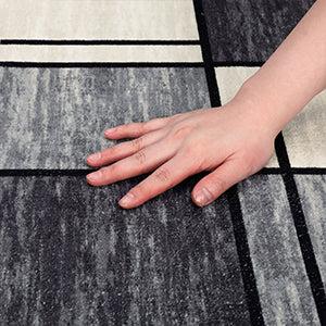 【GARVEE】Washable Rugs - Modern Geometric Non-Slip Area Rugs in Various Sizes (9x12, 8x10, 5x7, 4x6, 2x6) - Soft & Stain Resistant in Grey, Blue/Taupe