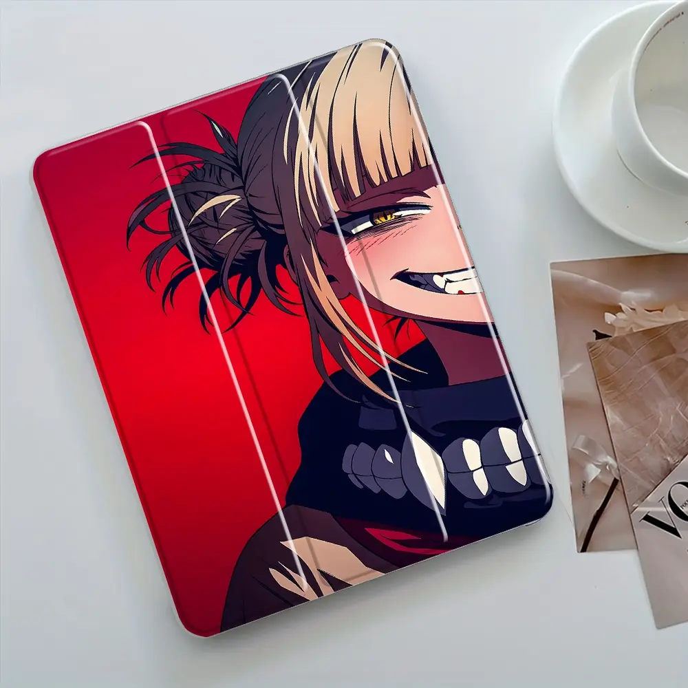 Anime Three-tiered stand iPad case, Tablet Accessories, Transparent Acrylic Hard Back Panel With Pencil Slot, Suitable for All models of ipad, Scratch-resistant Ultra-thin Case, Shock-resistant Full Cover Suitable for Offices Schools and Homes