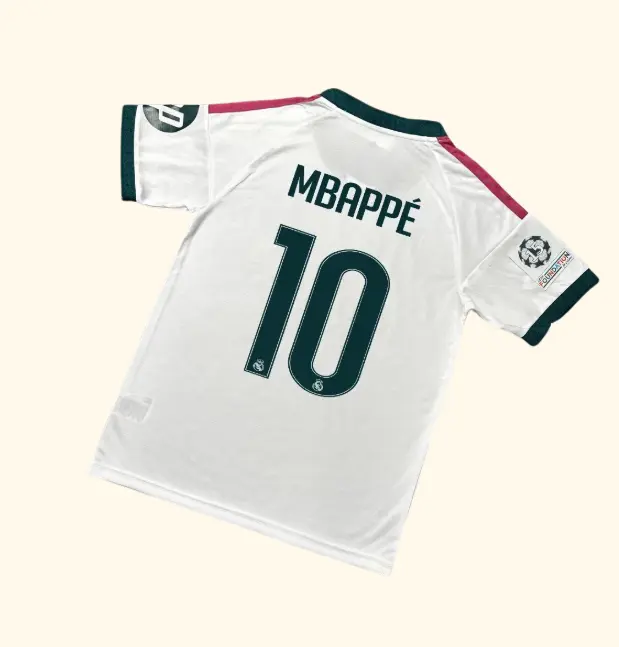 Classic White Gold Soccer Jersey – Breathable Football Shirt for Men Women