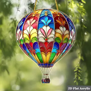 Hot Air Balloon Shaped Hanging Decor, 2D Flat Acrylic Hanging Ornament, Hanging Decor for Home Garden Party, Home Decor, Room Decor