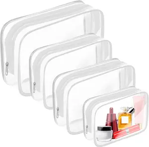 4Pcs/Set Clear Toiletry Bags,Quart Size Travel Pouch,Cosmetic Makeup Bags for Women Men,Carry on Airport Airline Compliant Bag (for Age 12 or Above),Halloween Party Gifts,Hand Tools Kits