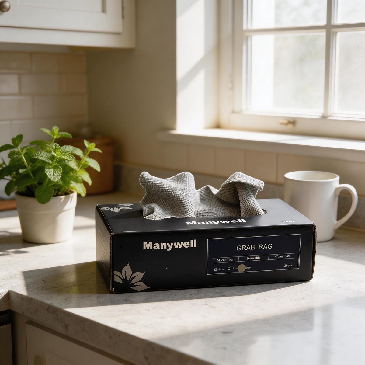 Each box contains 20 cleaning cloths, absorbent kitchen rags, convenient hand towels, 8.66 inches * 8.66 inches, reusable, household multipurpose cleaning cloths, towels