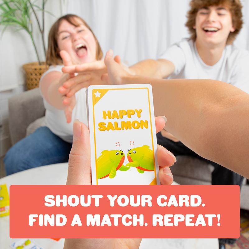 Happy Salmon Grab & Game Edition by Exploding Kittens - Fast-paced card game under two minutes!