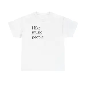 i like music over people/music > people T-Shirt, 100% Heavy Cotton