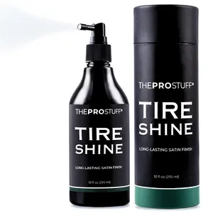 The Pro Stuff Car Tire Shine Spray - Professional Satin Black Finish (No Greasy Wet Look) | No Sling Formula, Quick Drying Tire Dressing | Long Lasting Tire Protectant