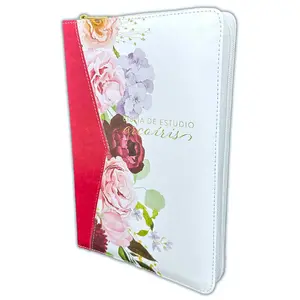 Study Bible in Spanish for Women with Zipper Reina Valera 1960 Imitation Leather Fuchsia and White with Index
