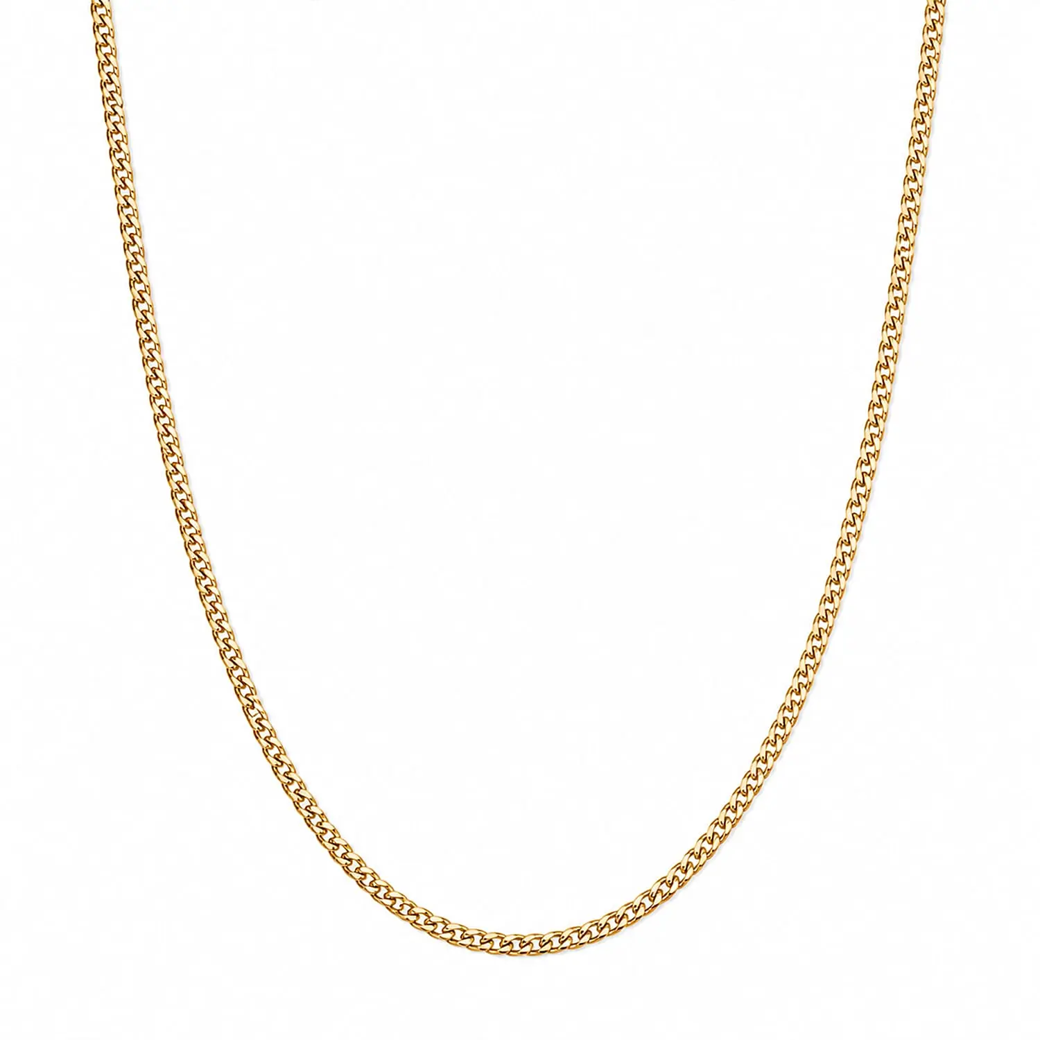 14K YG Over Sterling Silver 1.2mm Grumeta Super Flat Light Chain Necklace (20 Inches) (2.50 g)