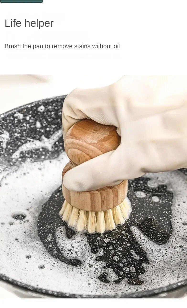 2pcs/set Kitchen Cleaning Brush Wooden Dish Brush with Natural Sisal and Coconut Durable Portable Eco Friendly Zero Waste