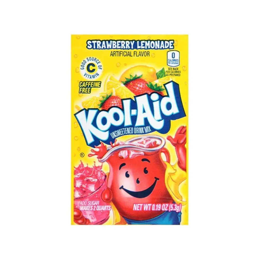 Kool-Aid Strawberry Lemonade Hydration Powder Singles, Sweet-Tangy Artificial Beverage, 0.19 oz