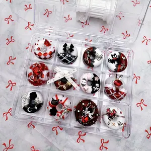 12 pcs mini doughnuts squishy set with clear plastic case sticky and soft texture