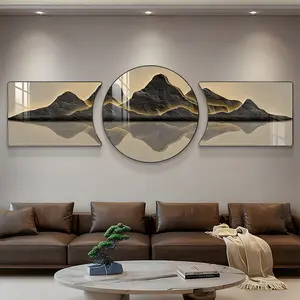 3pcs Modern Geometric Wall Hanging Decor, Background Wall Hanging Picture, Light Luxury Modern Decorative Artwork Waterproof Canvas Wall Art for Valentine'S Day, Christmas, Halloween, Easter, Hanukkah, Thanksgiving, Wall Decor