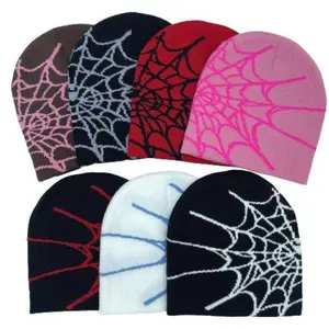 Superhero Stretch Y2K Beanie Spider Hat Solid Color Casual Knit Party Hat Unisex Windproof Fun Hat 1 pcs Halloween Gifts Trendy Baseball Cap