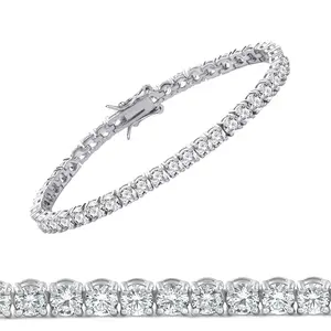 14K Plated Zirconia Tennis Bracelet for Women and Men-3/4mm width, Jewelry Gift for Her Size 6.5-7.5 Inch