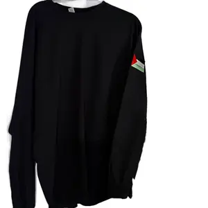 Embroidered long sleeve shirt with Palestinian flag