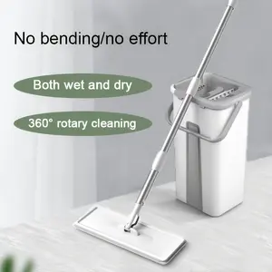 Free hand wash plate mop bucket lazy household mop a mop clean mop head dry and wet dual use
