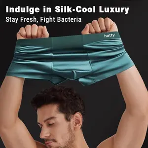 Ice Mulberry Silk Men's Boxer Briefs Antimicrobial Silk Men's Underwear