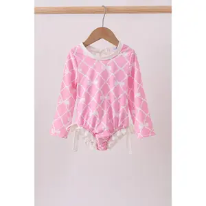 Pink Bow UPF rashguard