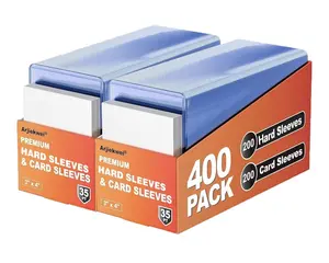 Card Sleeves Hard Plastic, Arjiekwei 3"x4" Baseball Cards Protectors Plastic, Premium Card Holder for Trading Sports
