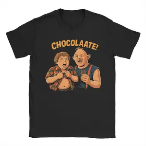 Men's Goonies Chocolate Slot And Gordi Print T-Shirt Short Sleeve Gift Tee Relaxed Fit Top Short Sleeve Tee